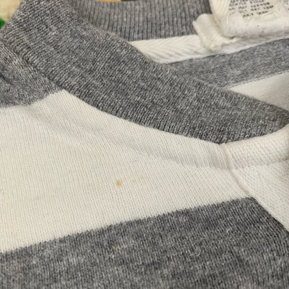 Y2K Gap Oversized Horizontal Striped Boyfriend Henley Long Sleeve Pullov… - Picture 8 of 16